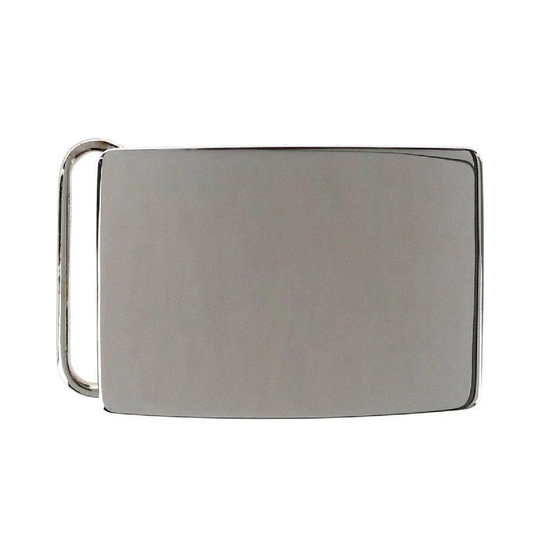 30mm Rhodium Over Solid Sterling Silver Compression Belt Buckle