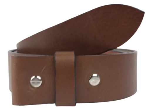 1.5" Wide Brown Leather Belt Strap Replacement with Chicago Screws