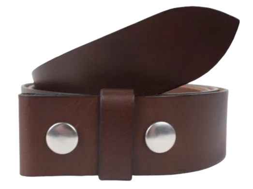 1.5" Wide Chestnut Leather Belt Strap Replacement with Snaps