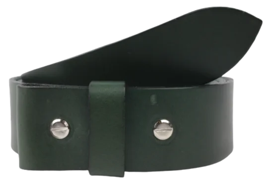 1.5" Wide Green Leather Belt Strap Replacement with Chicago Screws