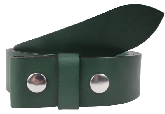 1.5" Wide Green Leather Belt Strap Replacement with Snaps