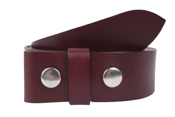 2 Inch Wide (50mm) Burgundy Leather Belt Strap Made to Measure