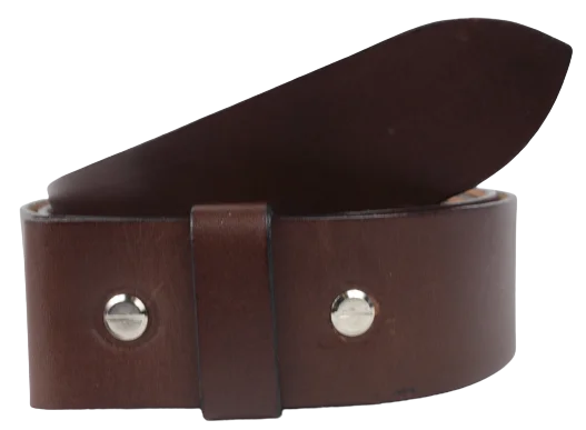 2 Inch Wide (50mm) Chestnut Leather Belt Strap Made to Measure Chicago Screws