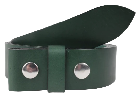 2 Inch Wide (50mm) Green Leather Belt Strap Made to Measure