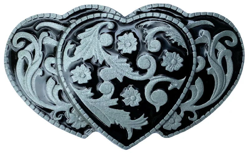 3 Black Hearts Belt Buckle