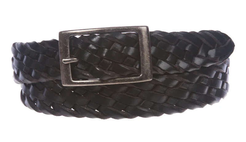 1 1/4" Braided Woven Leather Belt