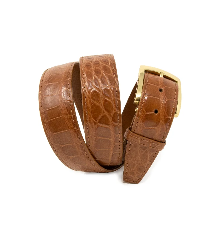 Genuine Glazed USA Alligator - Cognac - 40mm