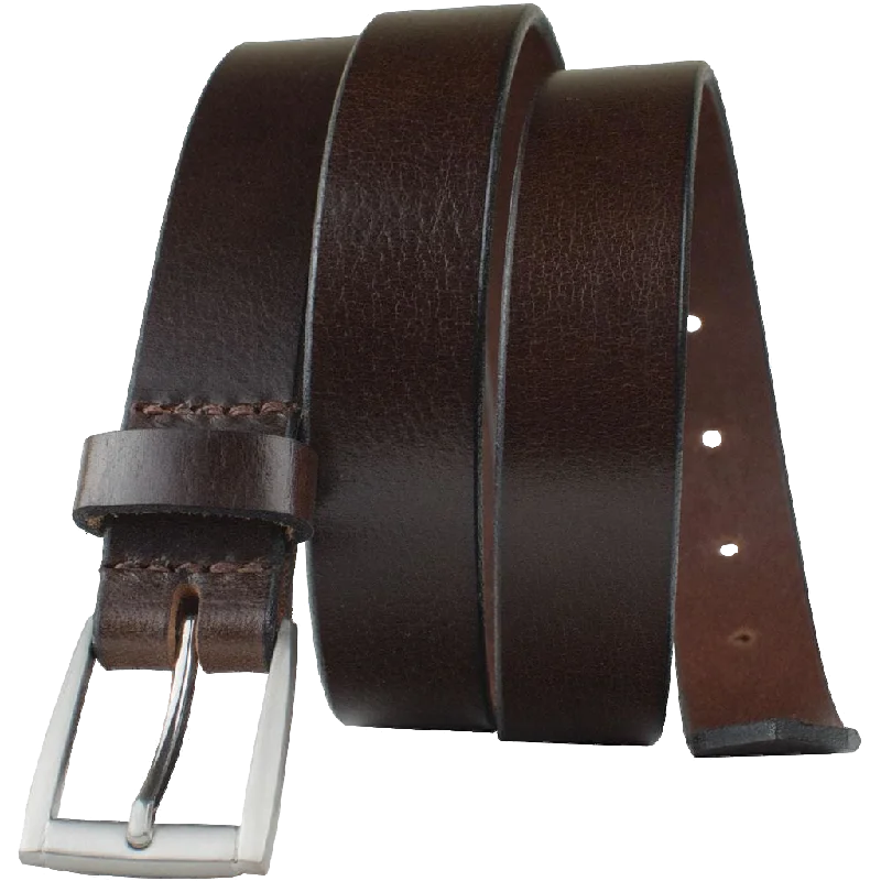 Avery - Women's Brown Leather Belt by Nickel Smart®