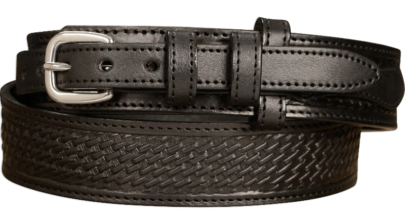 The Walker: Black Stitched Basket Weave Ranger 1.50"