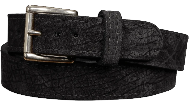 Black Hippo Leather Gun Belt - Max Thickness & Durability