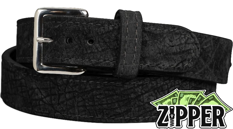 Black Hippopotamus Money Belt With 25" Zipper