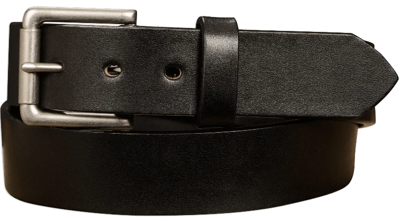 The Maverick: Men's Black Non Stitched Leather Belt - 1.50"