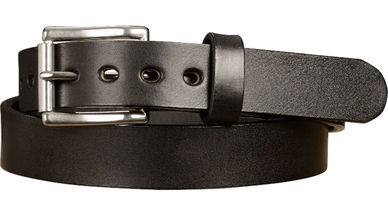 The Eastwood: Men's Black Non Stitched Leather Belt Max Thick 1.25"