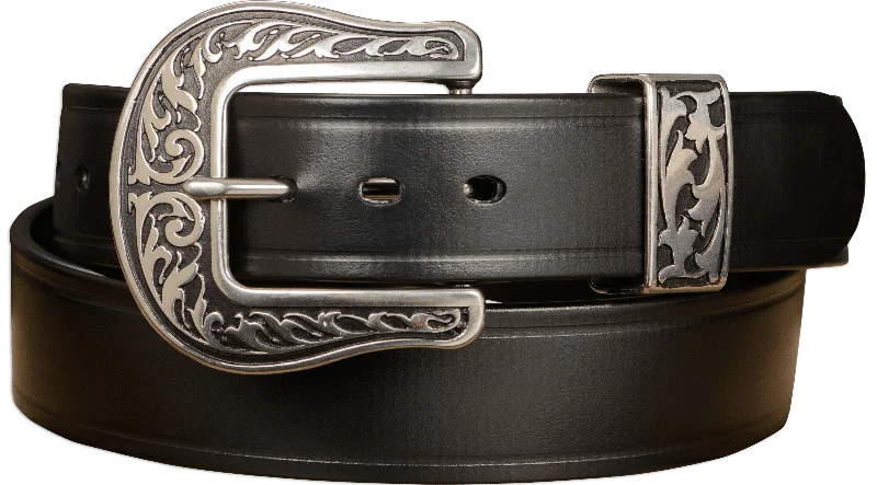 The Hercules Belt™ -  Black Max Thick With Western Buckle And Keeper 1.50" (H570BK)