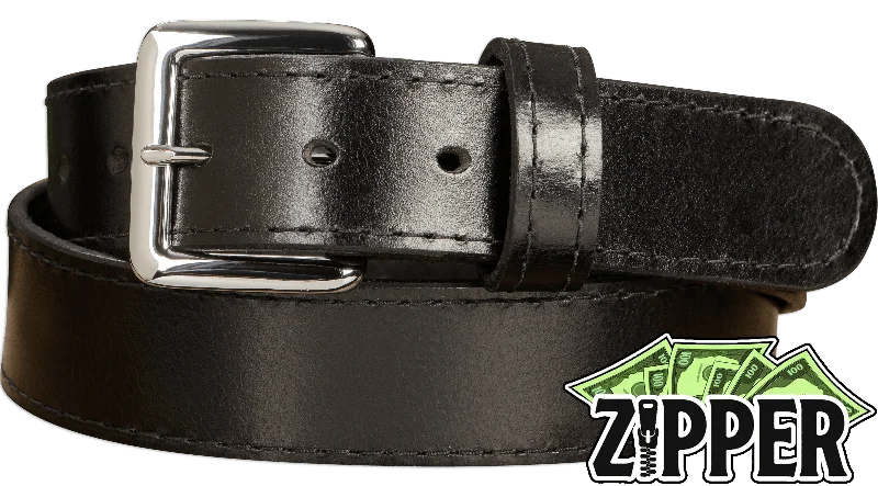 Black Water Buffalo Money Belt With 25" Zipper