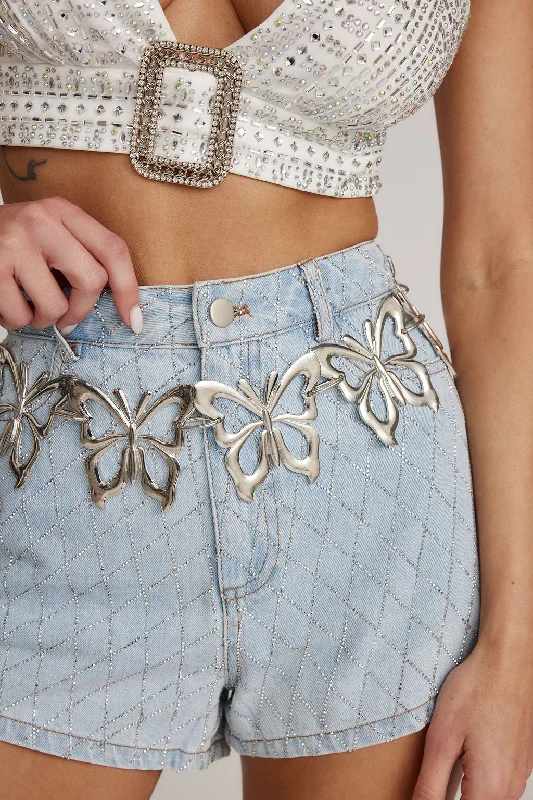 Blossom Silver Butterfly Statement Belt