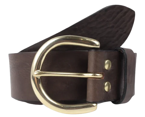 Brass D Buckle 1 3/4 Inch 45mm Leather Belt