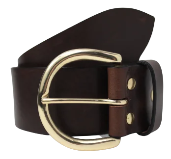 Brass D Buckle 2 Inch 50mm Leather Belt