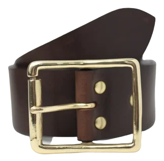 Brass Rectangle Roller 2 Inch Leather Belt