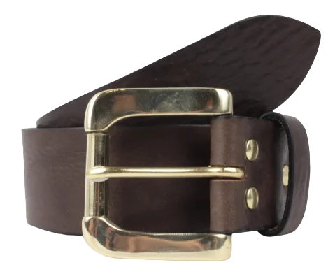 Brass Roller 1 3/4 Inch Leather Belt