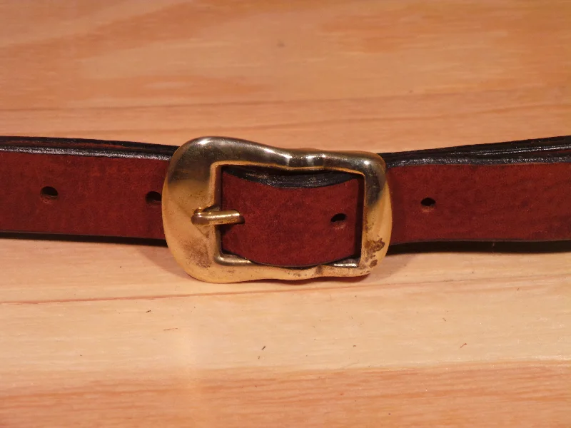 Brass Shoe Buckle Style 1 Inch Leather Belt