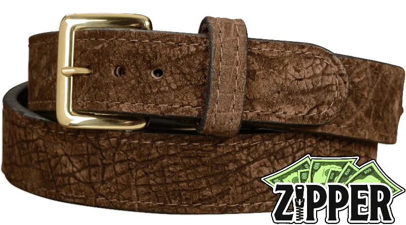 Brown Hippopotamus Money Belt With 25" Zipper