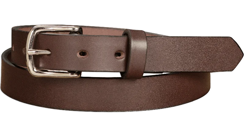 The Colt: Men's Brown Non Stitched Leather Belt Petite Width 1.00"