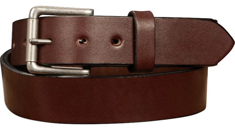 The Maverick: Men's Brown Non Stitched Leather Belt - 1.50"