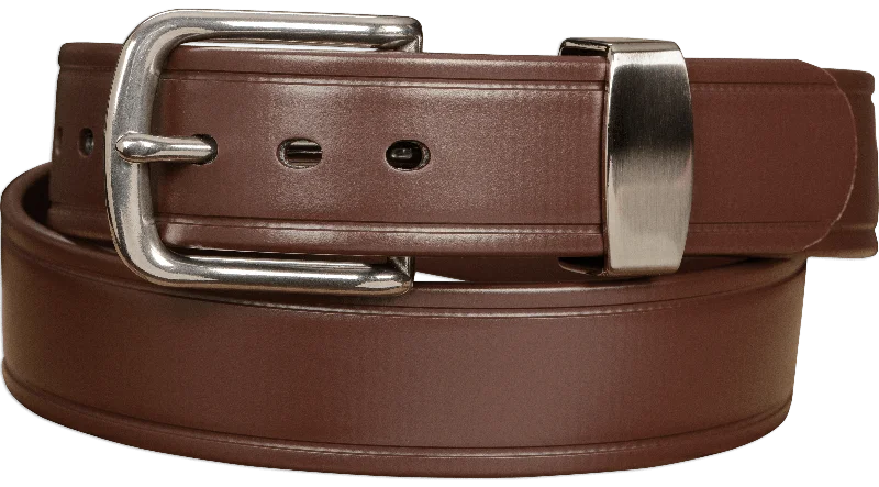 The Hercules Belt™ - Brown Max Thick With Stainless Rounded Buckle And Keeper 1.50" (H530BR)