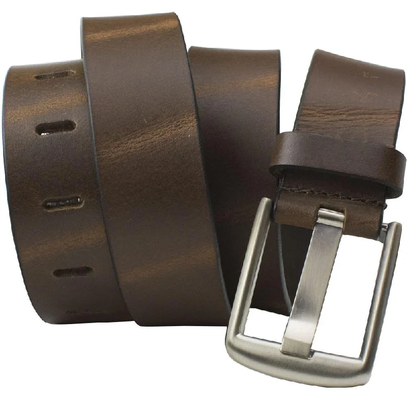 Brown Wide Pin Belt by Nickel Smart®