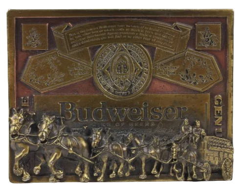 Budweiser Shires King of Beers Copper Gold Plated Belt Buckle