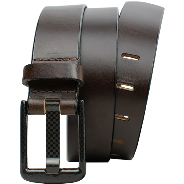 Carbon Fiber Wide Pin Brown Belt by Nickel Smart®