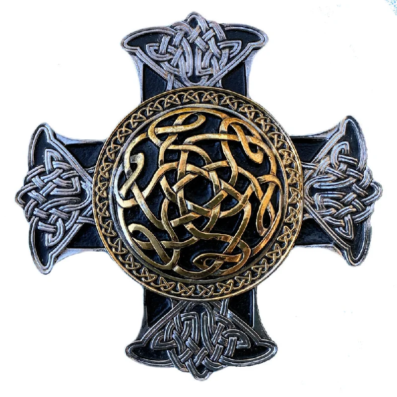 Celtic Cross Gold Silver Belt Buckle