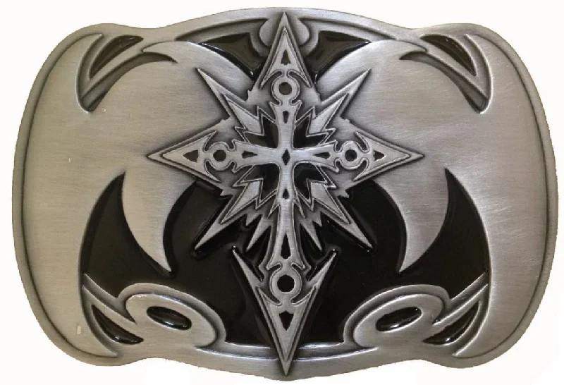 Celtic Cross Rectangle Black Belt Buckle