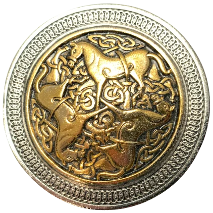 Celtic Horse Gold Belt Buckle