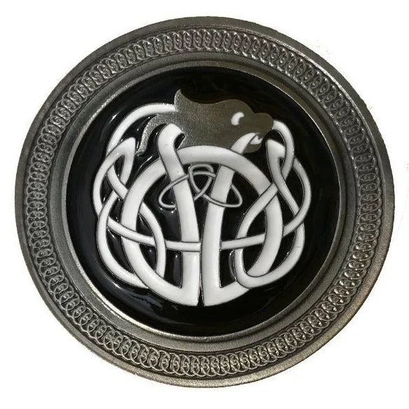 Celtic Knot Black White Belt Buckle