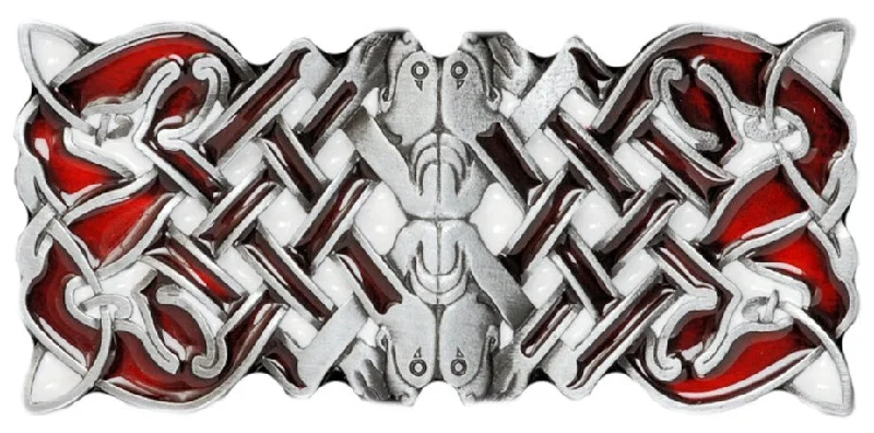 Celtic Oblong Red Belt Buckle