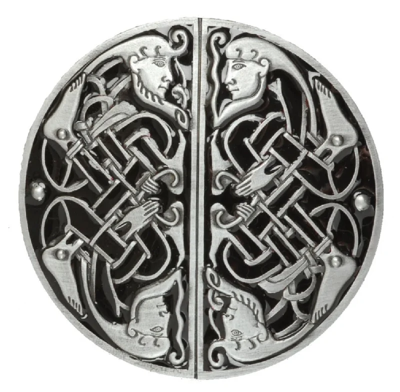 Celtic Twin Facing Black Belt Buckle