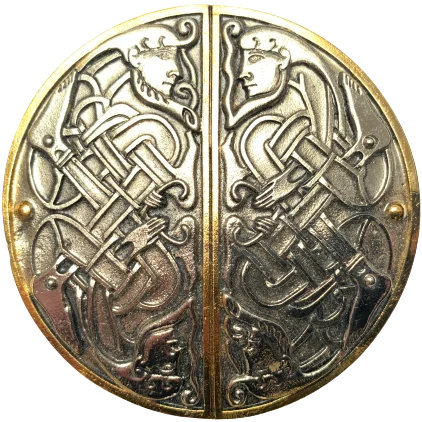 Celtic Twin Facing Gold Belt Buckle