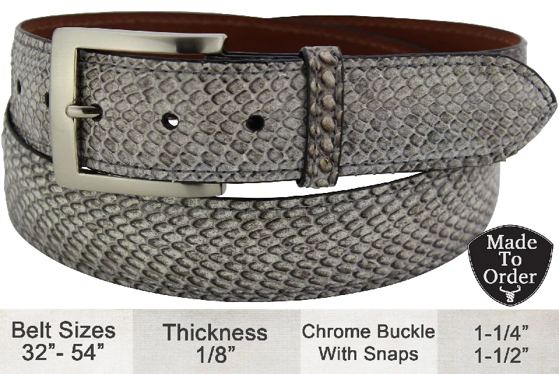 Men's Cobra Snake Skin Designer Full Grain Leather Belt (Allow Approx. 3 To 4 Weeks To Ship)