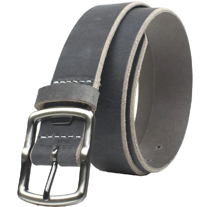 Cold Mountain Distressed Leather Belt (Gray) by Nickel Smart®