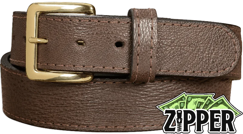 Brown Shark Money Belt With 25" Zipper