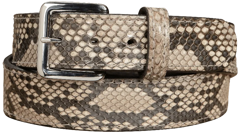 Men's Python Snakeskin Leather Belt