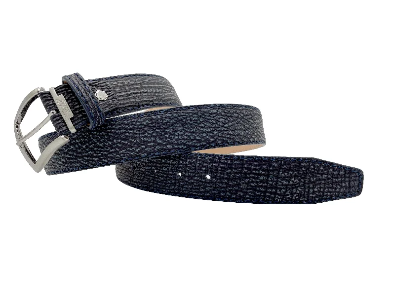 Genuine Shark Skin - Navy -  40MM - Up to 50"