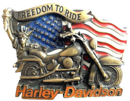 Harley Davidson Freedom to Ride Gold Belt Buckle