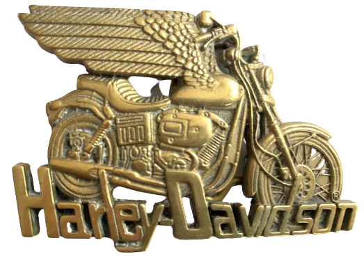 Harley Davidson Winged Brass Belt Buckle