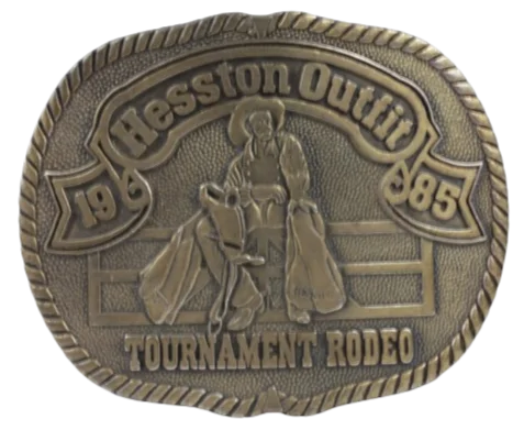 Hesston Outfit 1985 Tournament Rodeo Belt Buckle