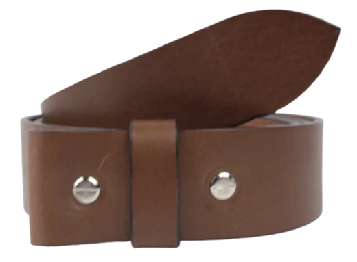 Interchangeable 1 Inch (25mm) Leather Belt Strap in Brown Chicago Screws