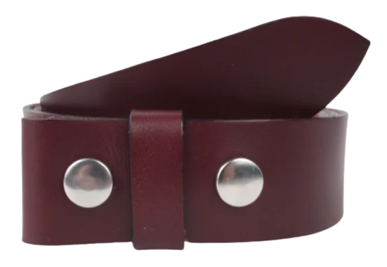 Interchangeable 1 Inch (25mm) Leather Belt Strap in Burgundy