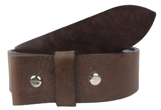 Interchangeable 1 Inch (25mm) Leather Belt Strap in Dark Brown Chicago Screws